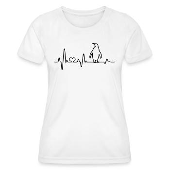 Herzschlag Pinguin EKG Pinguine Südpol Antarktis - Frauen Funktions-T-Shirt - Weiß - Vorne - AI Model Female 172 dark (172cm)