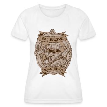 Totenkopf Kapitän Vintage Design - Frauen Funktions-T-Shirt - Weiß - Vorne - AI Model Female 172 dark (172cm)