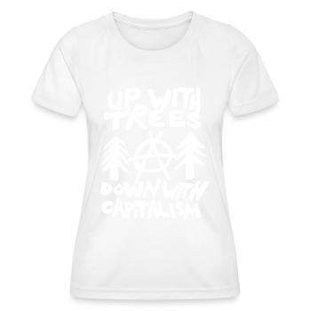 Anti Kapitalismus Antifa Naturschutz Klimawandel - Frauen Funktions-T-Shirt - Weiß - Vorne - AI Model Female 172 dark (172cm)