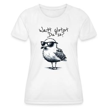 Watt vous regarde alors en disant - T-shirt sport Femme - blanc - Devant - AI Model Female 172 dark (172cm)
