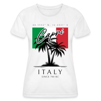 Capri Italien Palmen Flagge Reise Souvenir - Frauen Funktions-T-Shirt - Weiß - Vorne - AI Model Female 172 dark (172cm)