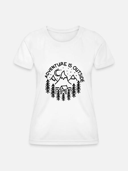 Adventure is outside - Frauen Funktions-T-Shirt - Weiß