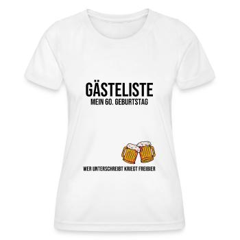 60e anniversaire - Livre d’or - T-shirt sport Femme - blanc - Devant - AI Model Female 172 dark (172cm)