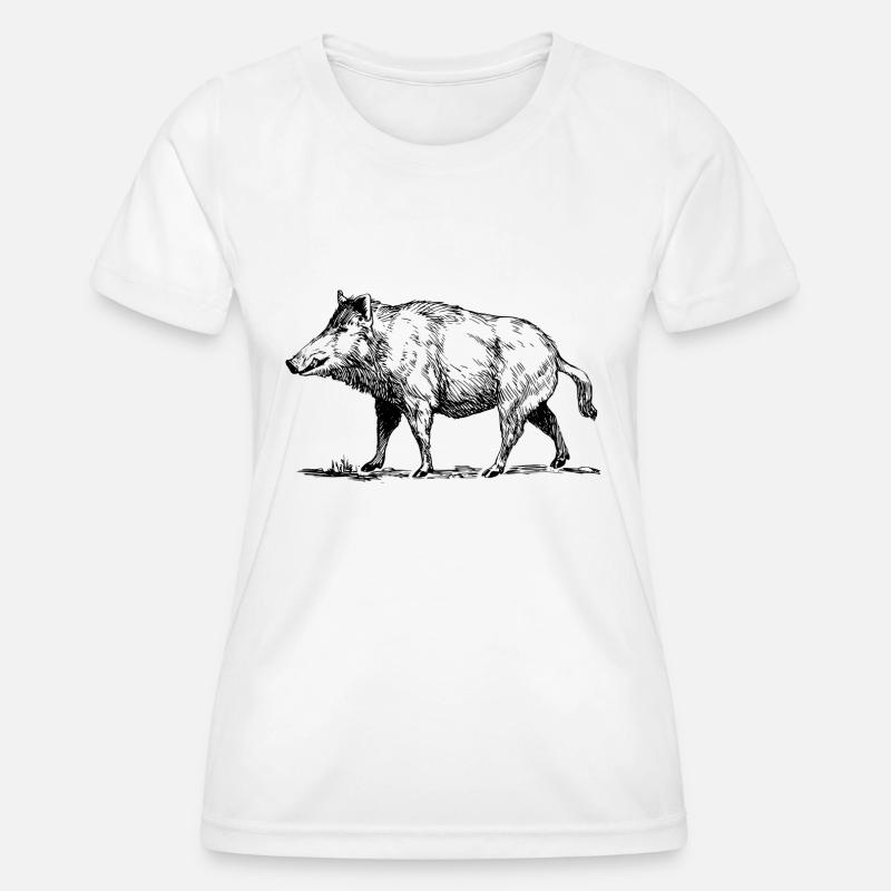 wild boar - Women's Functional T-Shirt - white