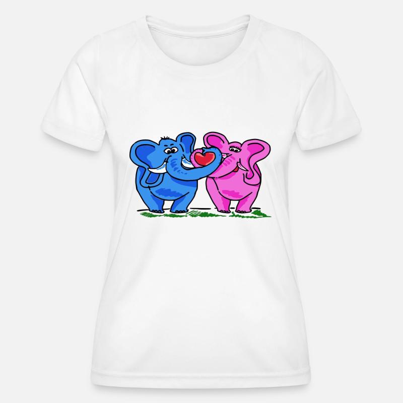 2 Funny cute cute elephants in comic style - Women's Functional T-Shirt - white