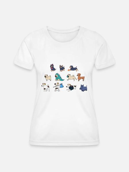 Süße Hunde - Frauen Funktions-T-Shirt - Weiß