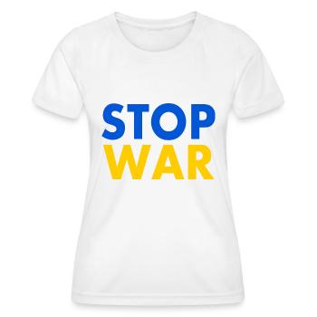 Stop war - T-shirt sport Femme - blanc - Devant - AI Model Female 172 dark (172cm)