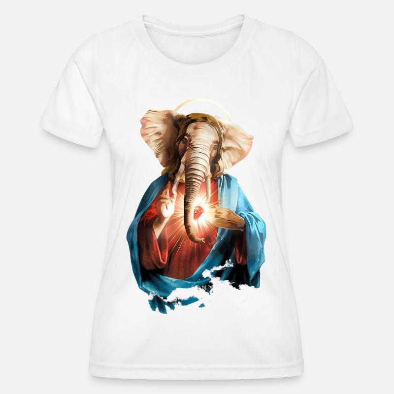 Elephant Jesus - Women's Functional T-Shirt - white