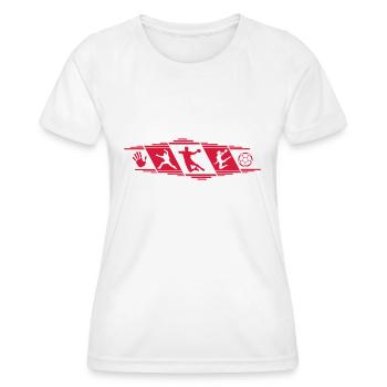 Handball Pentaptychon 1farbig - Frauen Funktions-T-Shirt - Weiß - Vorne - AI Model Female 172 dark (172cm)