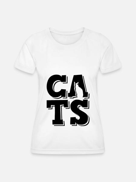 katze katzen spruch - Frauen Funktions-T-Shirt - Weiß