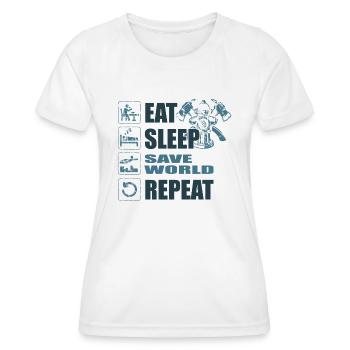 Firefighter Firefighter Woman Saves the World - Women's Functional T-Shirt - white - Front - AI Model Female 172 dark (172cm)