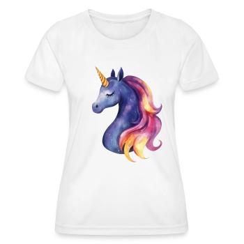 Licorne magique avec crinière galactique - T-shirt sport Femme - blanc - Devant - AI Model Female 172 dark (172cm)