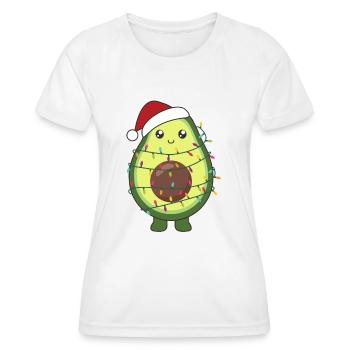 Avocado Christmas Lights Funny Avocados - Women's Functional T-Shirt - white - Front - AI Model Female 172 dark (172cm)