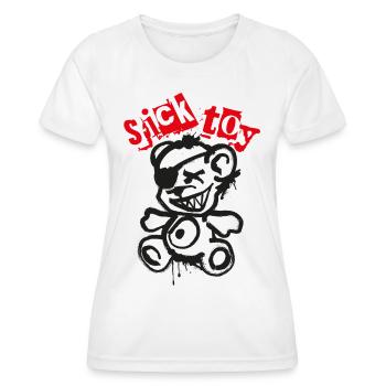 Sick Toy Teddy - Frauen Funktions-T-Shirt - Weiß - Vorne - AI Model Female 172 dark (172cm)