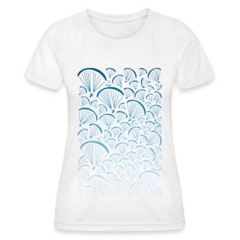 Paragliders Verlauf weiß blau - Frauen Funktions-T-Shirt - Weiß - Vorne - AI Model Female 172 dark (172cm)