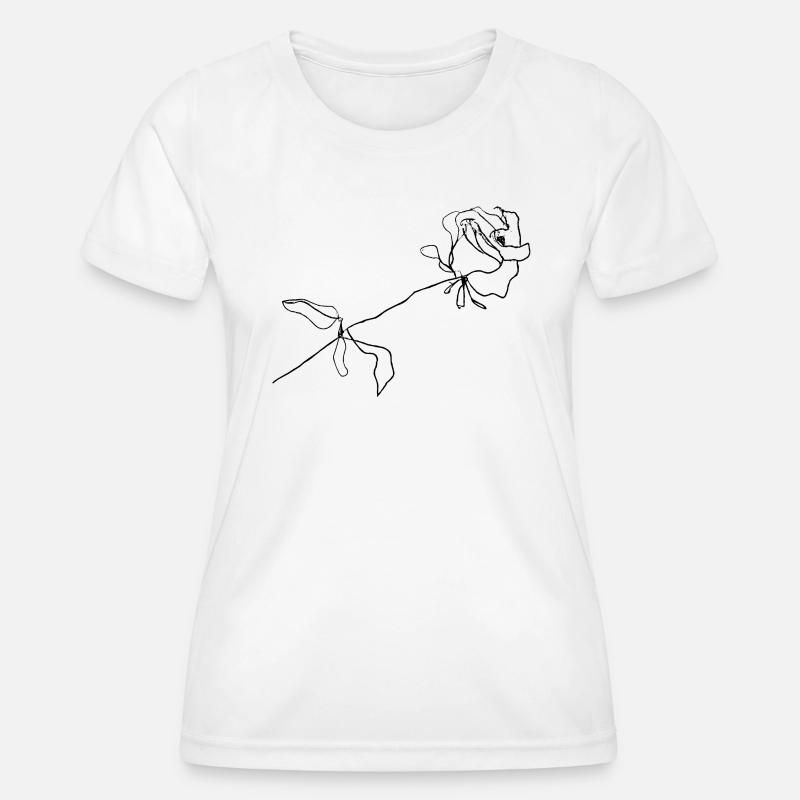 Rose #2 (Black) - Women's Functional T-Shirt - white