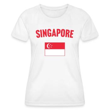 Drapeau de Singapour - T-shirt sport Femme - blanc - Devant - AI Model Female 172 dark (172cm)