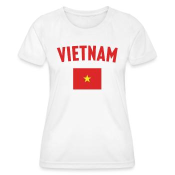 Drapeau du Vietnam - T-shirt sport Femme - blanc - Devant - AI Model Female 172 dark (172cm)