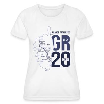 GR 20 randonnee gr 20 team randonnée Corse - T-shirt sport Femme - blanc - Devant - AI Model Female 172 dark (172cm)