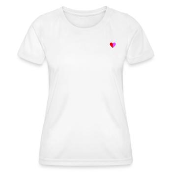 Zweifarbiges Herz dunkelrot-pink - Frauen Funktions-T-Shirt - Weiß - Vorne - AI Model Female 172 dark (172cm)