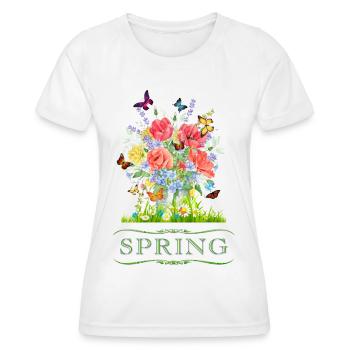 Bouquets vase 01 - Women's Functional T-Shirt - white - Front - AI Model Female 172 dark (172cm)