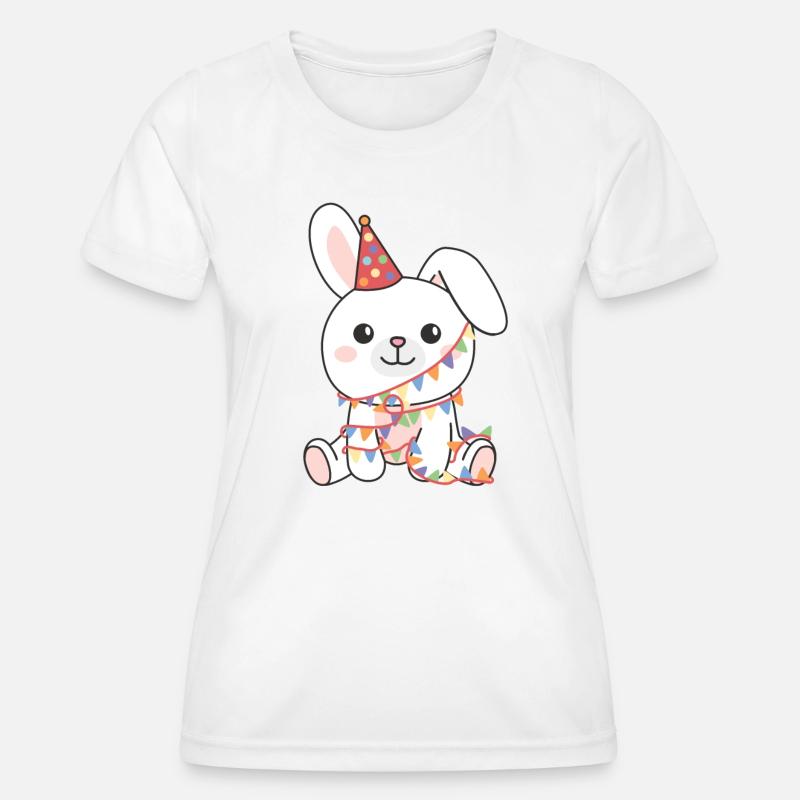 Rabbit for birthday a gift for children - Women's Functional T-Shirt - white
