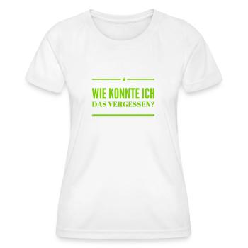 ich bin vergesslich - Frauen Funktions-T-Shirt - Weiß - Vorne - AI Model Female 172 dark (172cm)