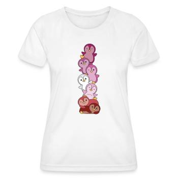 Rouge à lèvres Lesbienne Drapeau Pride LGBTQ Pingouin mignon - T-shirt sport Femme - blanc - Devant - AI Model Female 172 dark (172cm)