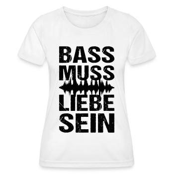 Bass Muss Liebe Sein Techno Musik - Frauen Funktions-T-Shirt - Weiß - Vorne - AI Model Female 172 dark (172cm)