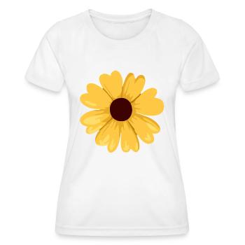 Tournesol jaune fleur illustration Sticker - T-shirt sport Femme - blanc - Devant - AI Model Female 172 dark (172cm)