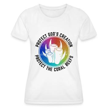 Protégez les récifs coralliens : Dieu, étude - T-shirt sport Femme - blanc - Devant - AI Model Female 172 dark (172cm)
