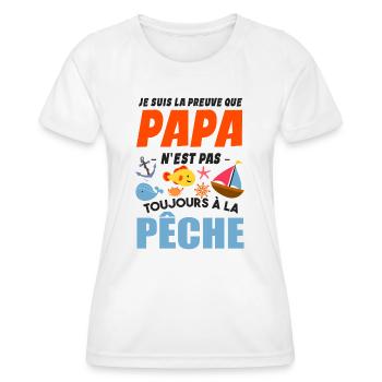 Papa Pêche Pêcheur Bébé Nourrisson Naissance - T-shirt sport Femme - blanc - Devant - AI Model Female 172 dark (172cm)