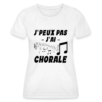 Je Peux Pas J'ai Chorale - T-shirt sport Femme - blanc - Devant - AI Model Female 172 dark (172cm)