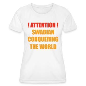 Swabian Conquering The World - Women's Functional T-Shirt - white - Front - AI Model Female 172 dark (172cm)