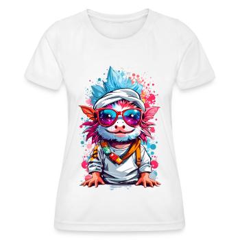 Coole Axolotl - Frauen Funktions-T-Shirt - Weiß - Vorne - AI Model Female 172 dark (172cm)