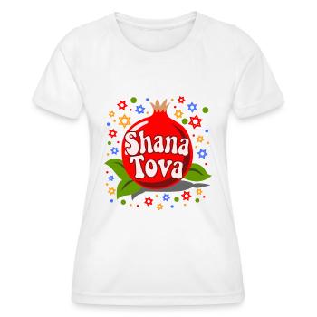 Shana Tova! Cadeau juif du Nouvel An - T-shirt sport Femme - blanc - Devant - AI Model Female 172 dark (172cm)