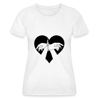 Heart Hands Handcuffed - Women's Functional T-Shirt - white - Front - AI Model Female 172 dark (172cm)