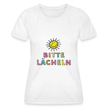 S’il vous plaît, souriez - T-shirt sport Femme - blanc - Devant - AI Model Female 172 dark (172cm)