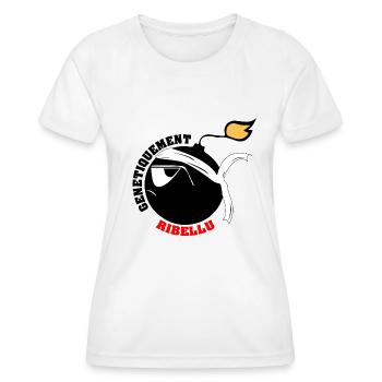 Testa Mora génétiquement Ribellu Corse azezzu - T-shirt sport Femme - blanc - Devant - AI Model Female 172 dark (172cm)