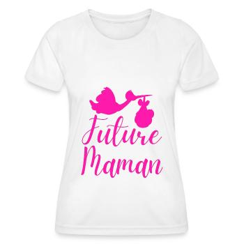 Future maman - T-shirt sport Femme - blanc - Devant - AI Model Female 172 dark (172cm)