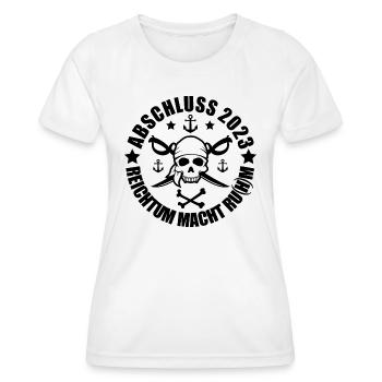 Abschluss 2023 Piraten Design - Frauen Funktions-T-Shirt - Weiß - Vorne - AI Model Female 172 dark (172cm)