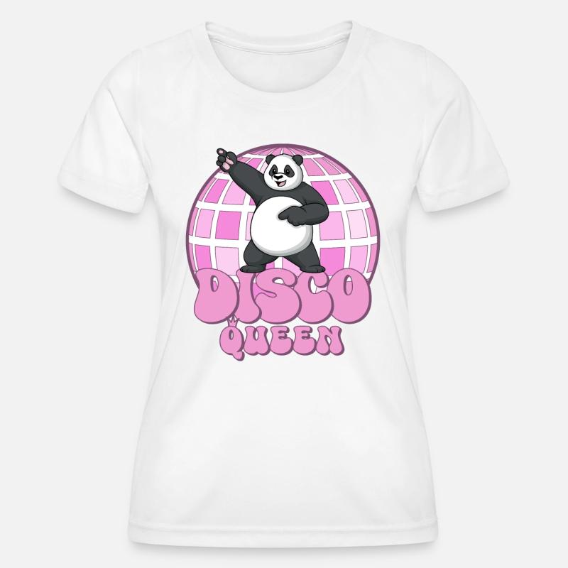 Disco Queen Panda 70s Disco Ball Disco Queen - Women's Functional T-Shirt - white
