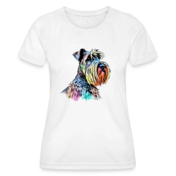 Riesenschnauzer / Schnauzer Hunde Design Geschenk - Frauen Funktions-T-Shirt - Weiß - Vorne - AI Model Female 172 dark (172cm)