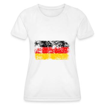 Drapeau de l’Allemagne Drapeau allemand Utilisé Look Homeland - T-shirt sport Femme - blanc - Devant - AI Model Female 172 dark (172cm)