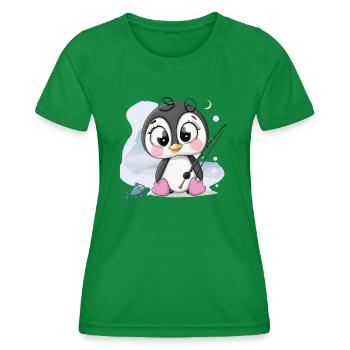 süßes Pinguin Mädchen - Frauen Funktions-T-Shirt - Kelly Green - Vorne - AI Model Female 172 dark (172cm)
