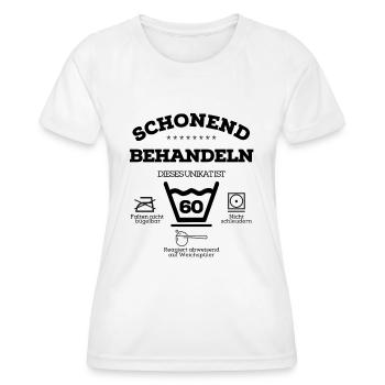 60. Geburtstag, Schonend behandeln, Geschenkidee - Frauen Funktions-T-Shirt - Weiß - Vorne - AI Model Female 172 dark (172cm)
