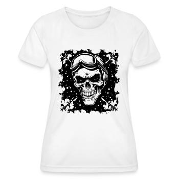 Crâne, crâne, hiver, snowboard, spores - T-shirt sport Femme - blanc - Devant - AI Model Female 172 dark (172cm)