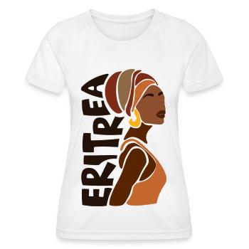 Eritrea Eritreische Flagge Asmara Black Heritage - Frauen Funktions-T-Shirt - Weiß - Vorne - AI Model Female 172 dark (172cm)