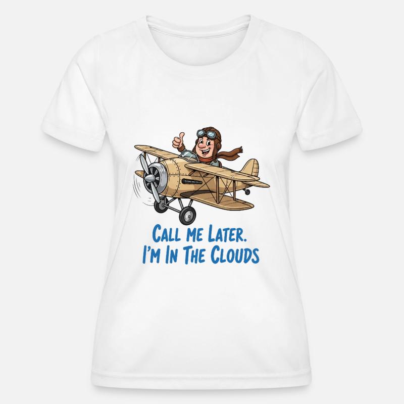 Pilot in the cloudy sky – adventure flyer - Women's Functional T-Shirt - white