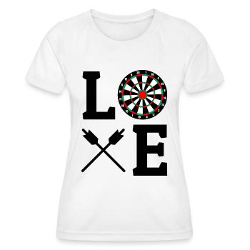 Darts Players Bullseye Target Shooting Sport Funny - Women's Functional T-Shirt - white - Front - AI Model Female 172 dark (172cm)